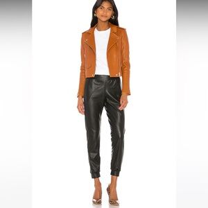 Commando black faux leather joggers